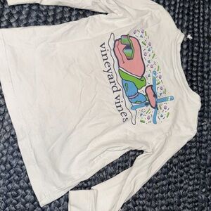 Vineyard Vines White Shirt with Colorful Whale Graphic
